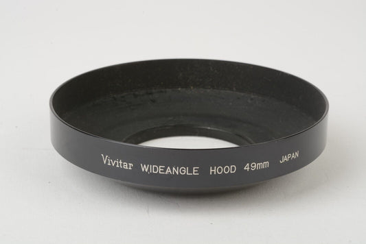 MINT- VIVITAR 49mm WIDE ANGLE ALL-METAL LENS HOOD, NICE & CLEAN