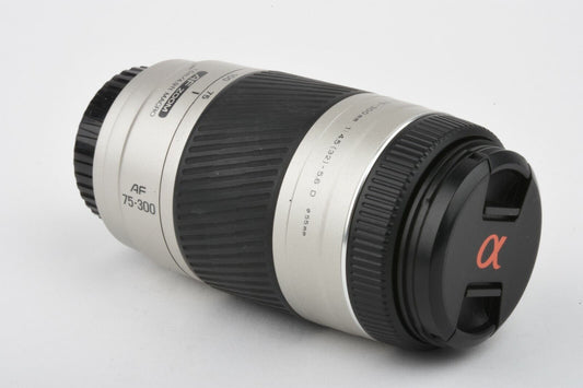 Minolta AF 75-300mm F4.5-5.6D Macro Zoom Lens, Caps, nice & clean