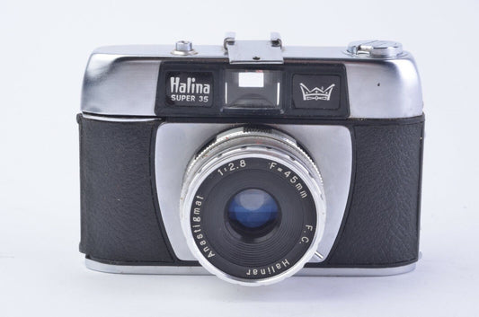 Hakings Halina Super 35 Camera w/Halinar 45mm F2.8 Lens, Case, Manual