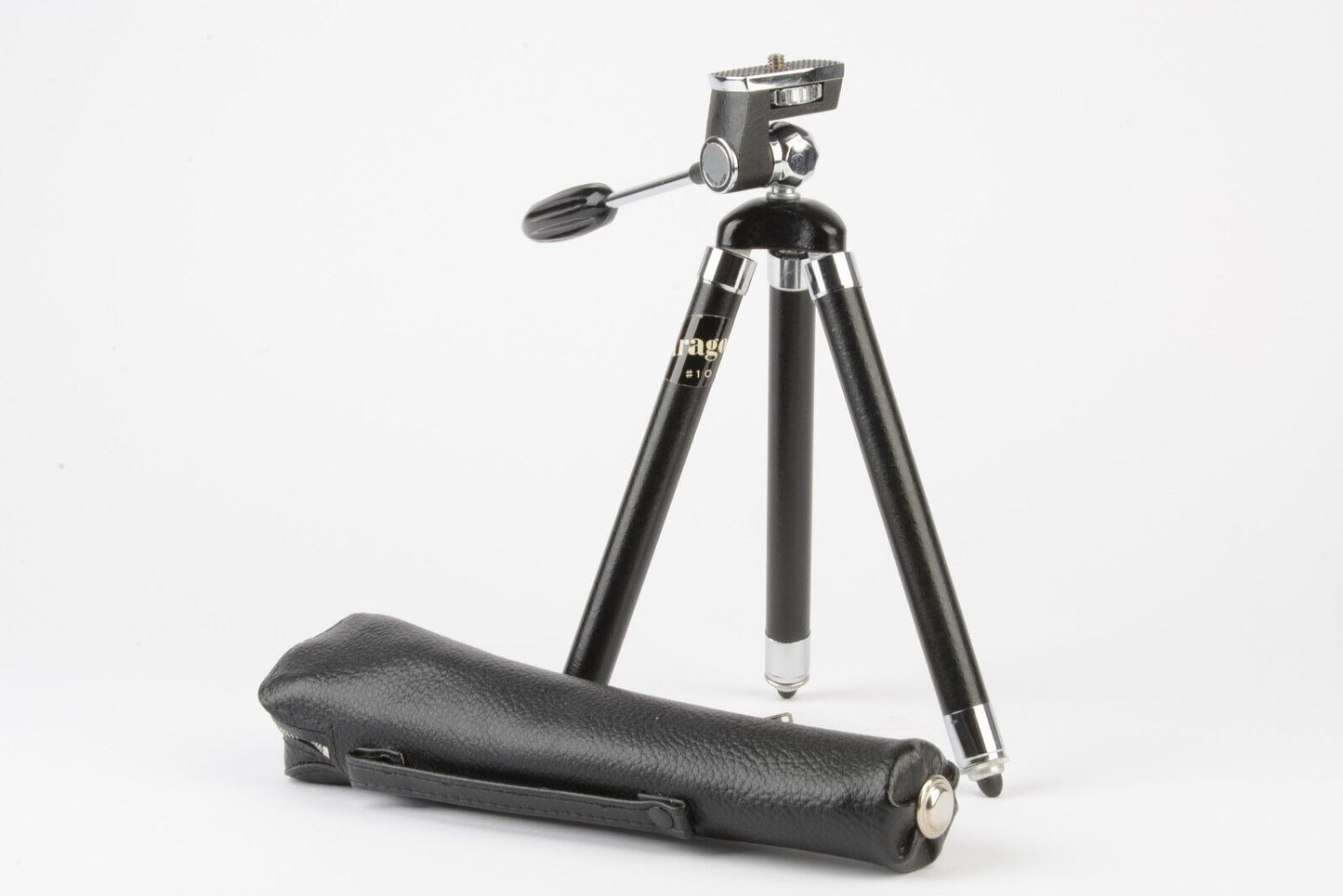 Aragon Tripod w/ Pan Head Multi-Section, 10" Folded + Case, Vintage, Nice!