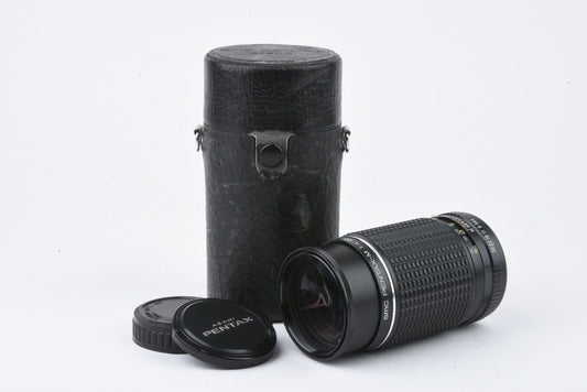 Pentax-M 200mm F4 Telephoto Lens, PK Mount w/ Caps, Fitted Case, Nice!