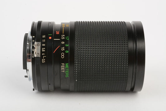 Vivitar MF MC 28-85mm F3.5-4.5 Macro Zoom For Nikon AI-S Mount, Caps+UV