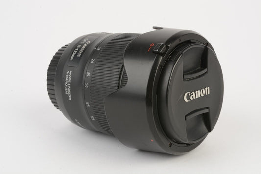 Canon EFS 18-135mm f3.5-5.6 IS nano USM zoom lens, caps+hood, barely used