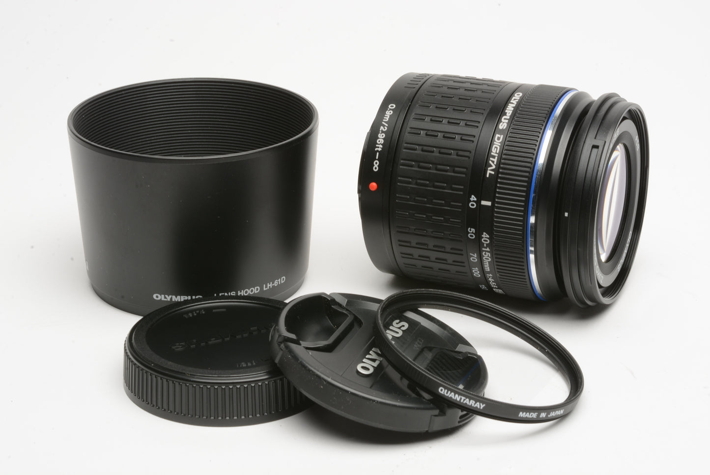 Olympus digital 40-150mm f4-5.6 ED zoom lens for 4/3 mount + UV, Hood