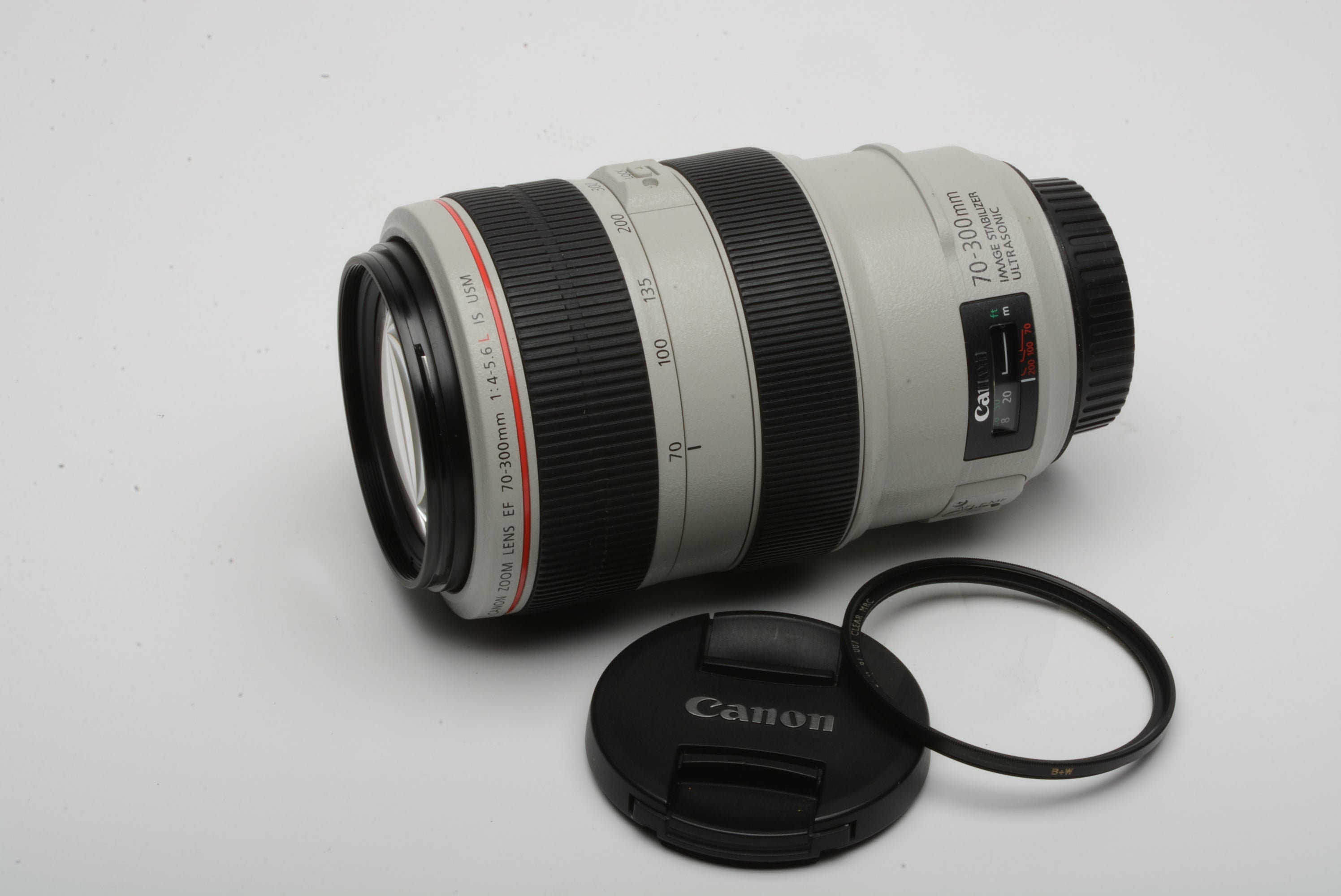 Canon EF 70-300mm F4-5.6L IS USM Zoom Lens w/B+W UV + caps, boxed 