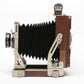 Woodman 4x5 large format dark wood field camera w/Fujinon W 125mm f5.6 lens, board, +CR