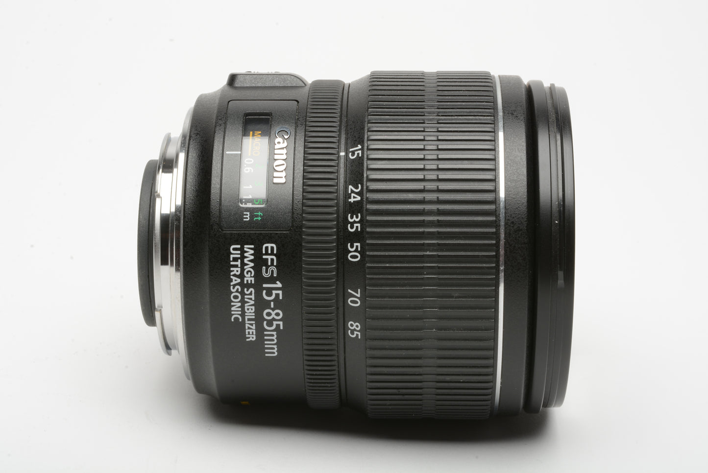 Canon EFS 15-85mm f3.5-5.6 IS USM zoom lens, w/lens caps, B+W MRC UV filter