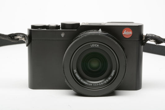 Leica D-Lux typ 109 black, CLA'd by Leica 1/2023, 2batts, charger, flash, great!