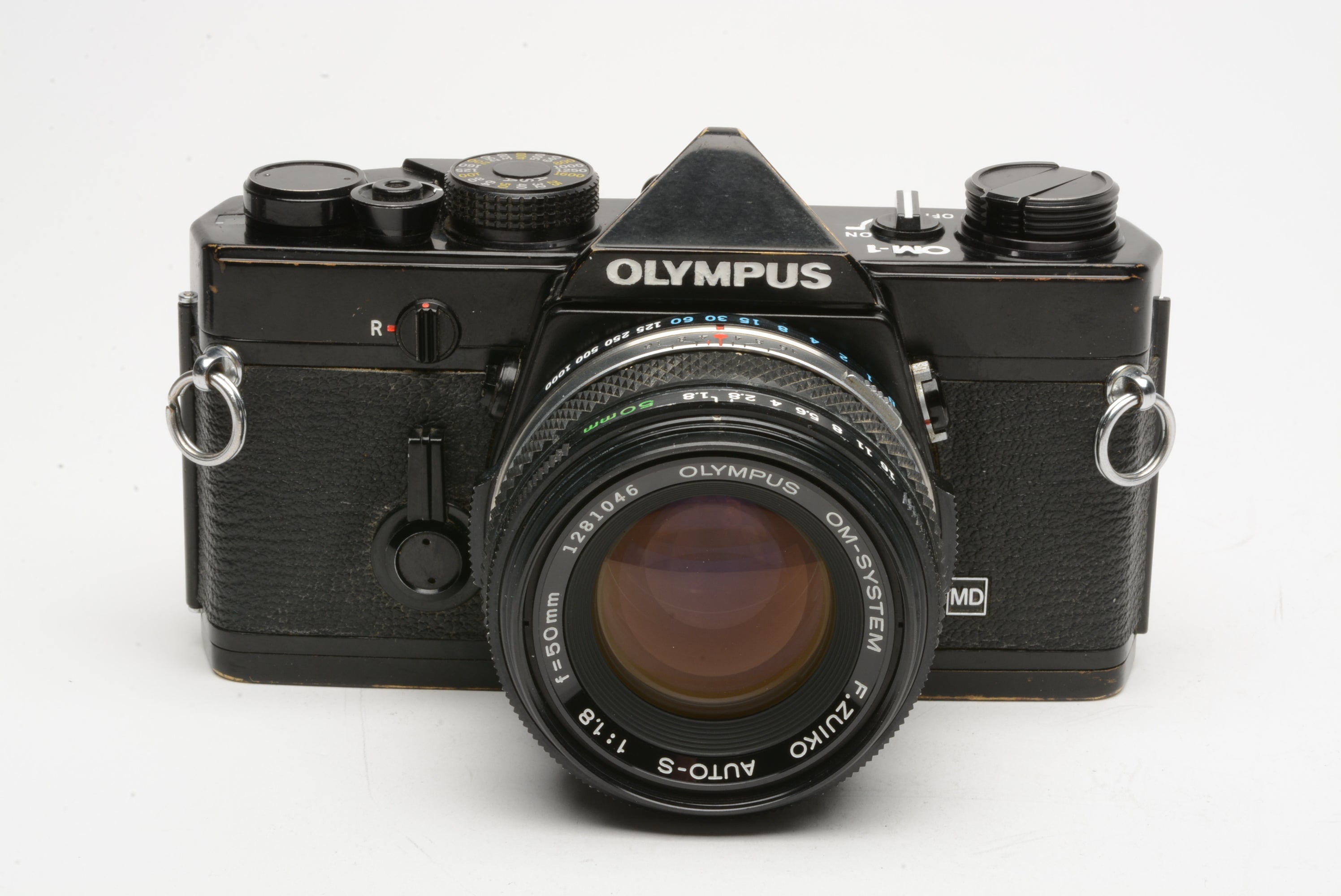 Olympus OM-1 MD black body w/50mm f1.8 Zuiko lens, New seals