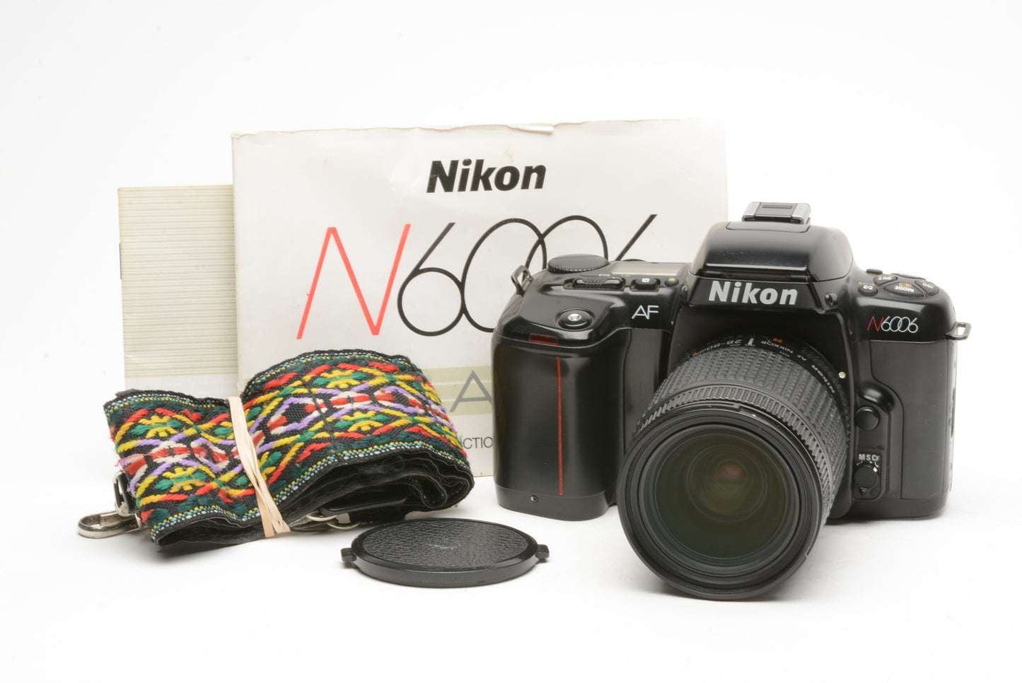 Nikon N6006 35mm SLR w/AF 28-80mm f3.5-5.6D zoom lens, manual+strap