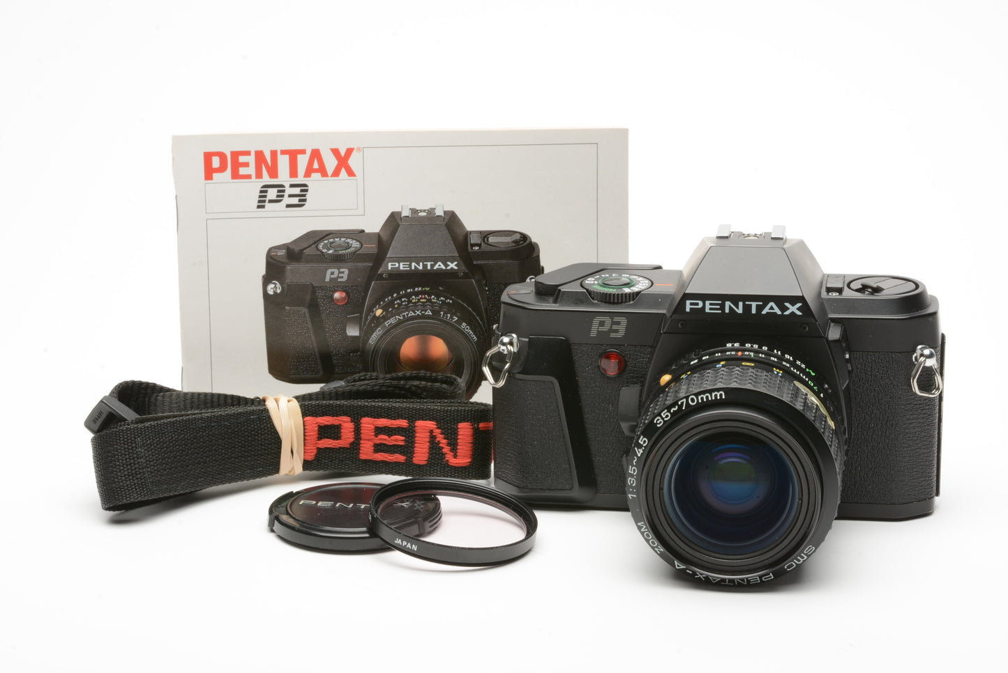 Pentax P3 35mm SLR camera w/SMC 35-70mm f3.5-4.5 zoom lens, tested, great!