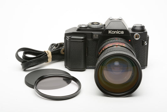 Konica FS-1 35mm SLR w/Toyo Optics 28-80mm f3.5-4.5 zoom lens, tested, great!