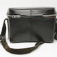 Vintage Belding black leather camera case / shoulder bag ~9x5x6"