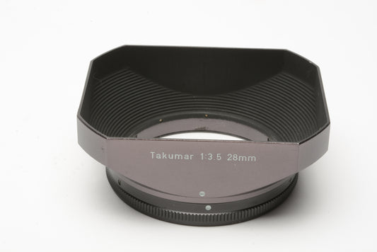 Takumar rectangular lens hood for 28mm F3.5 lens, w/case