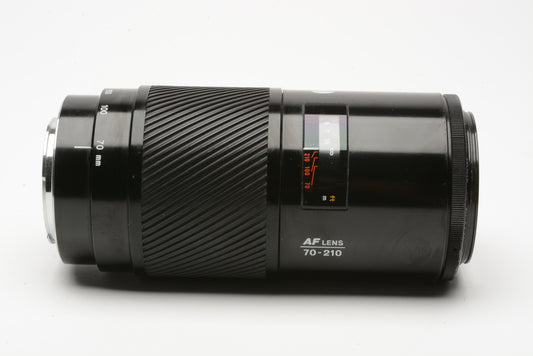Minolta Maxxum 70-210mm F4 AF zoom lens, hood, caps, *Read