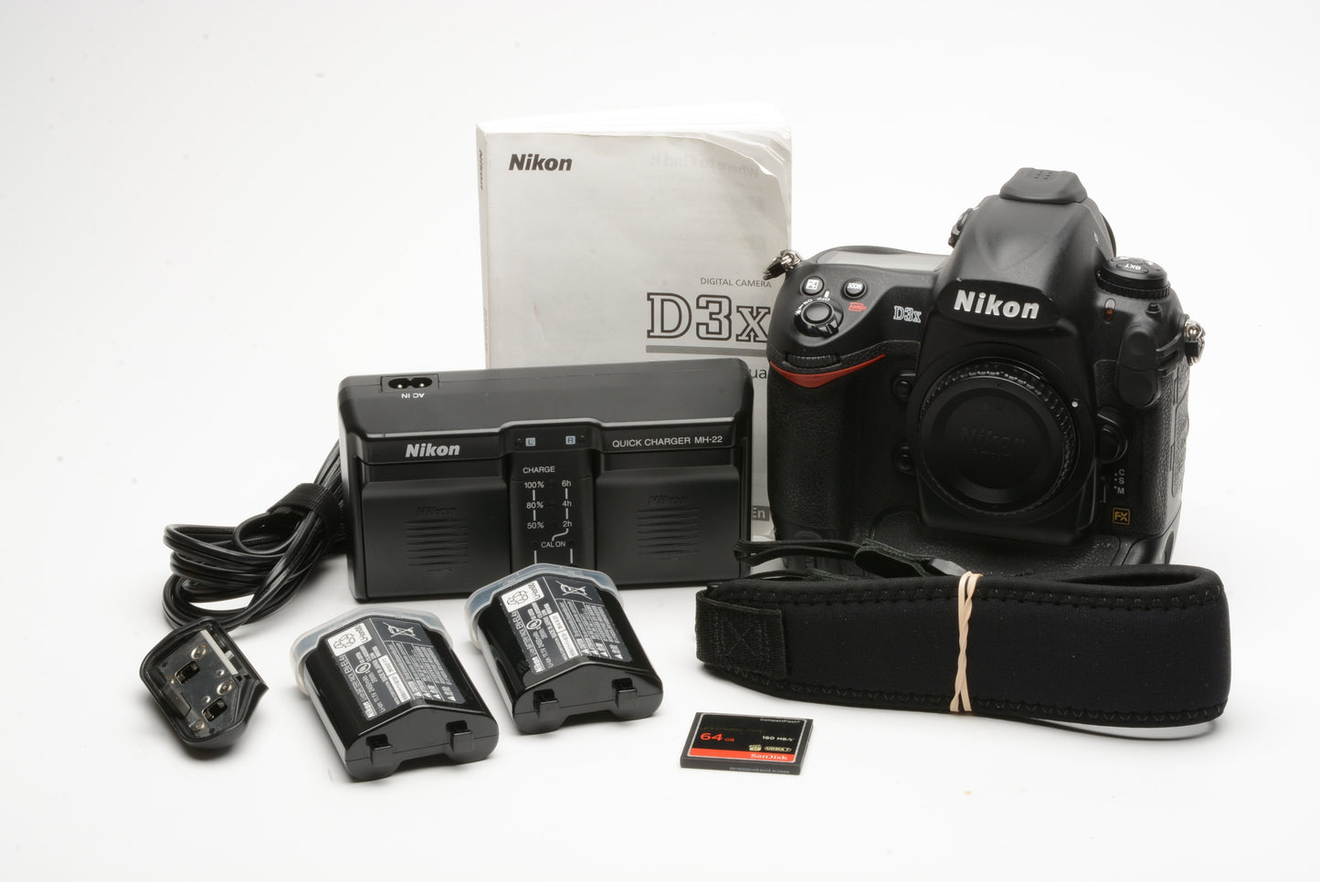 NIKON D3X BODY, 2BATTS, CHARGER, NEO STRAP, ONLY 47K ACTS, VERY CLEAN!